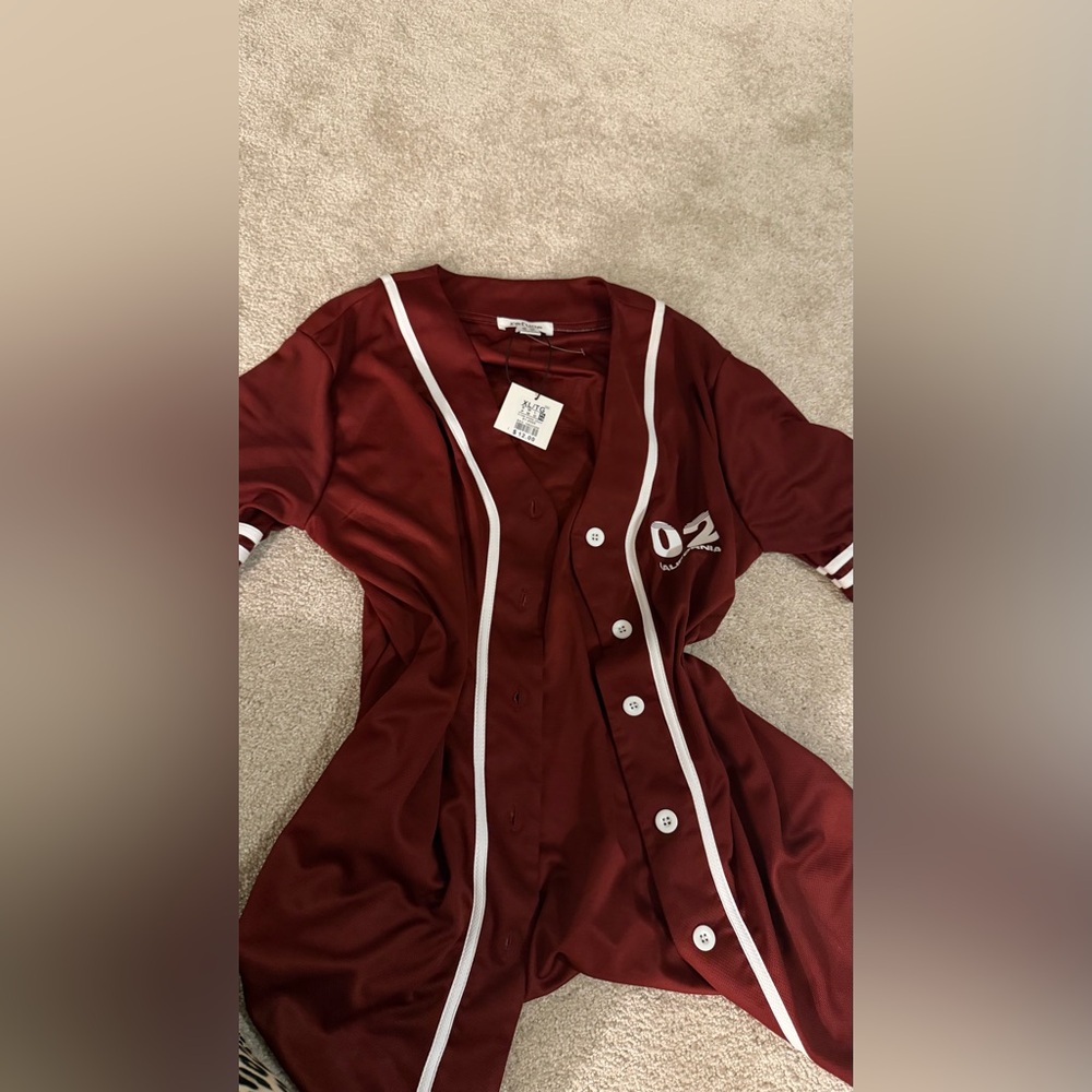 Women's Burgundy Button-Up Jacket